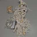 Homecor Hanging Photo Display Wall Decor, Macrame Wall Hanging Boho Room Bedroom Decor, Picture Frame Collage Board with Light 30 Clip, Christmas Teenage Teen Girl Gifts Ages 10 11 12 13 14 Years Old (Ivory)