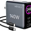 WOTOBEUS GaN Dual 140W USB C PD 3.1 Wall Charger with LED Display - PPS 100W 65W 45W 25W Type-C Laptop Power Adapter and Cable - Fit for MacBook Pro iPhone 17 16 15 iPad Galaxy S25 S24 Pixel - ETL