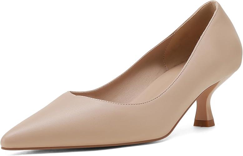 Mucccute Kitten Heels for Women Pumps Pointed Closed Toe Heels 2 in Low Heel Comfy Formal Work Pumps Size 9