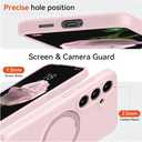 for Galaxy S25 Case with Stand, Slim Liquid Silicone Phone Cases for Samsung Galaxy S25 Compatible with MagSafe, Full Camera Protection Magnetic Kickstand Cover Case for Samsung S25, Pink