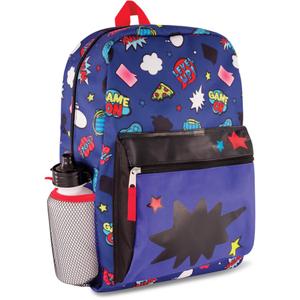 DIY KIT Reboot Backpack 16.5"H x 12.5"W x 5.5"D, 2 Sheets Of Write & Wipe Stickers, 2 Chalk Markers