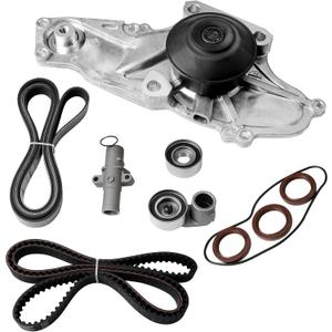 Timing Belt Kit with Water Pump | Compatible with 2003-2018 Honda Accord Odyssey Pilot, Acura MDX RDX RL TL TSX & Saturn Vue 3.0L 3.5L 3.7L Vehicles | Replaces# 19200-RDV-J01, TKH002, TCKWP329