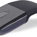 Bluetooth Arc Touch Mouse Foldable Slim and Portable Mini Wireless Computer Travel Mouse Folding Optical Mice for Microsoft Laptop Notebook Tablet - Black