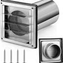 Glooglitter 4 Inch Wall Vent Cover Stainless Steel Outside Dryer Vent Covers, Built-in Mesh, with 8-inch Removable Extension Tube and 4 Screws, for Home Exhaust Duct Kit
