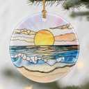 5 x Beach Sunset Ornament, Christmas Ornaments: Christmas Tree Decorations, Holiday Decor, Stocking Stuffers, Gift Ideas, Xmas Gift, Summer Vibes Gifts & Gifts for Beach Lover