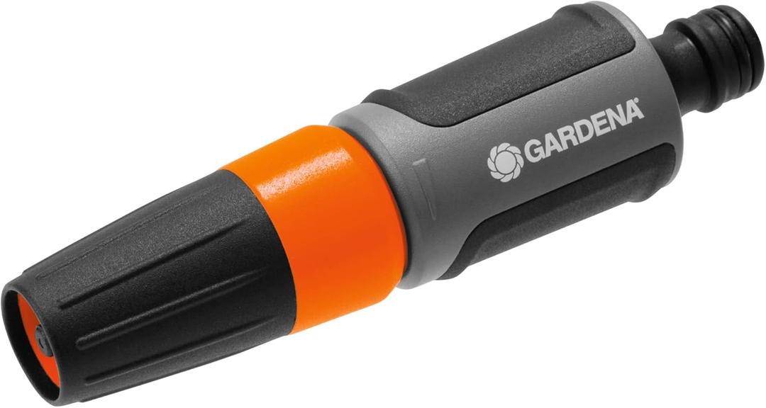 GARDENA Cleaning Nozzle: Water nozzle with infinitely adjustable jet, for cleaning and spraying, water stop, frost protection, packaged (18300-20)