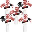 2 x 24Pcs 2026 Graduation Centerpieces Sticks Red, Class of 2026 Graduation Party Centerpieces Sticks for Tables 2026 Red 2026 Graduation Table Centerpieces Decorations