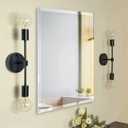 32x40 Inch Bathroom Mirror Frameless Beveled Edge Rectangle Wall Mirror Explosion Proof and Shatterproof Bathroom Vanity Mirror Wall Mounted Hang Firmly (Horizontal or Vertical)