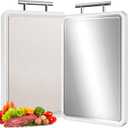 Double-Sided Titanium&Wheat straw PP Cutting Board,Large Chopping Board for kitchen,Non Toxic Cutting Board for Meat and Vegetables,White,16"*11"