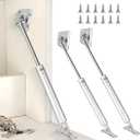 Heavy Duty Gas Struts, 150N/33LBS Drop Down Metal Soft Open Hinges Pneumatic Lift Spring Downturn Door Buffer for Downward Flap Lid Slowly Down, Drop-Front Desk, Cabinet Desk or Loft Hatch