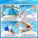 Pool Safety Rope with Floats, 16-22 ft Adjustable Floating Pool Divider Rope with Stainless Steel Hooks, High Visibility Swimming Pool Rope for Indoor & Outdoor Pools, Marking Deep & Shallow Areas