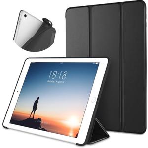 DTTO for iPad 6th Generation Case 9.7 Inch 2018, Smart Slim Lightweight Stand with Soft TPU Back Cover for iPad 5th Generation 9.7" 2017, Auto Sleep/Wake, Black