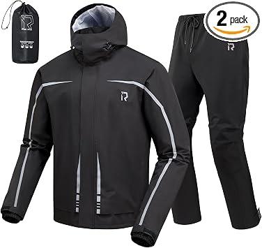 RIDEIRON Motorcycle Rain Gear for Men & Women, Waterproof Rain Suit
15,000 mm Waterproof Rating, Zippered Leg Openings, Roomy Seat Design, Reflective, Breathable, Fishing, Golf, Hunting, 2XL