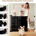 Miumoon One-Hand Operation Retractable Baby Gates, 59 inch Retractable Gate with Reinforced Strip Design to Prevent Crawling Through, 5 FT Retractable Dog Gate for Stairs, Doorways, Hallways