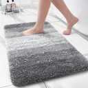 Arotive Microfiber Bathroom Rugs, Shaggy Soft and Absorbent Bath Rug, Non-Slip, Thick Plush Machine Washable Dry Bath Mats for Bathroom, Tub and Shower, 24x16, Grey, Rectangular
