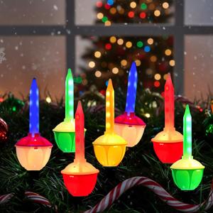 9.5FT Christmas Bubble String Lights  9 Multicolor Vintage Bubble Lights for Christmas Tree, Fireplace, Mantel & Holiday Decorations, Connectable, UL Listed, Green Wire