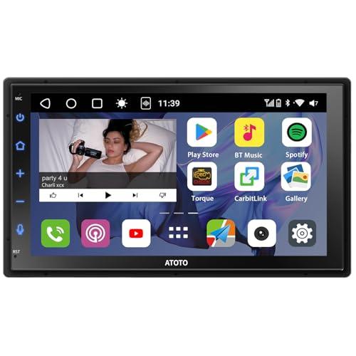 ATOTO S8 Android Double Din Car Stereo, Wireless CarPlay & Android Auto, Built-in 4G LTE, Dual Bluetooth, Live Rear View, 7" QLED Touchscreen, Chat-AI, 4G+32G, GPS Navigation, S8G2B74MS