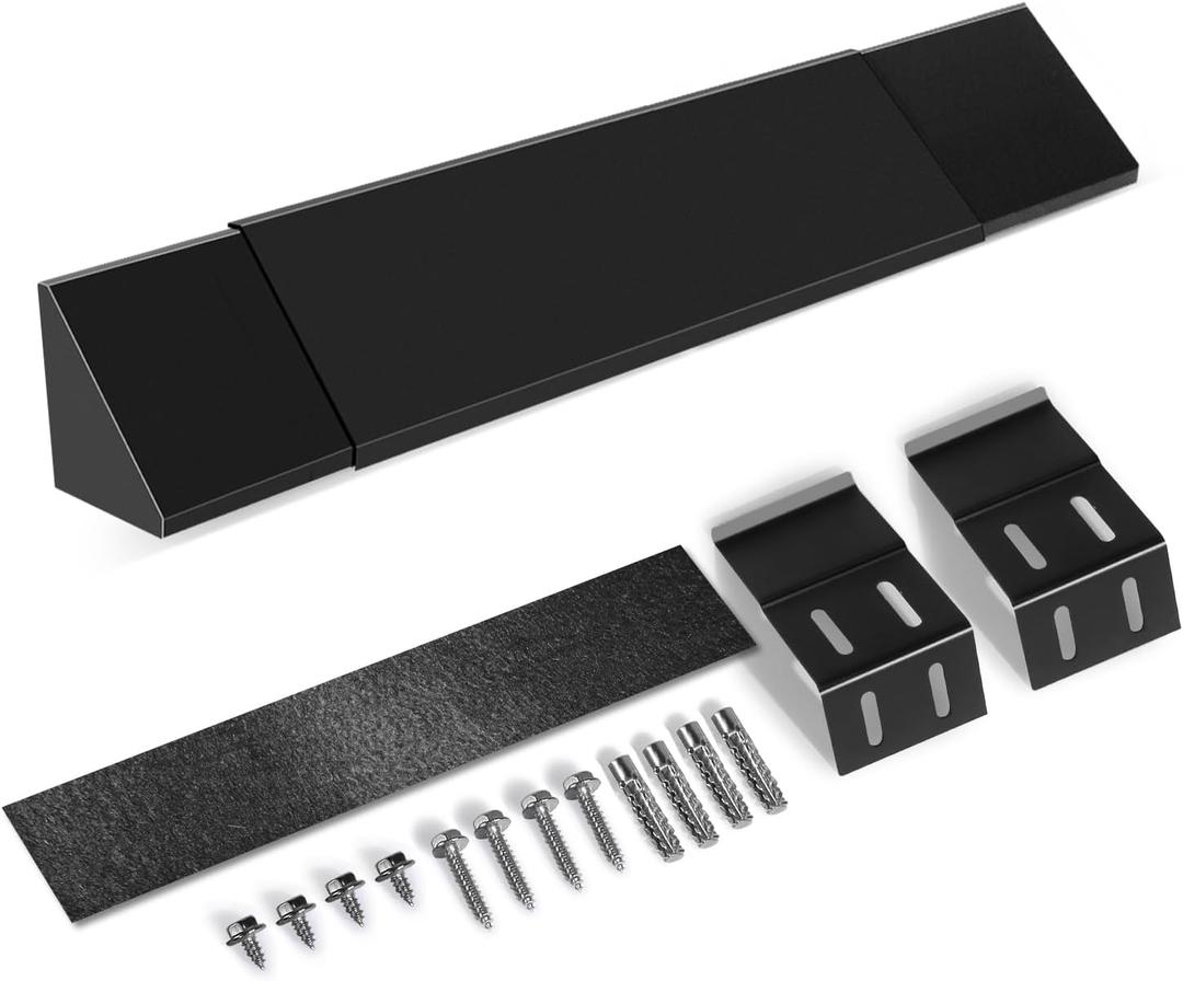 Black Adjustable Fireplace Hood for 28 to 48" Fireplace Hood Heat Shield Equipped with Insulation Cotto