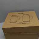 Buaic 2 PACK Glass Pitcher with Lid, 68 oz/ 2 Liter Spiral Pattern Water Pitcher, Glass Water Carafe for Cold Brew, Coffee, Lemonade, Iced Sun Tea, Beverage, Milk, Heat Resistant