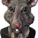 Rat Splinter Mask Scar Rat Head Latex Animal Mask - Full Head Monster Mouse Novelty Halloween Costume