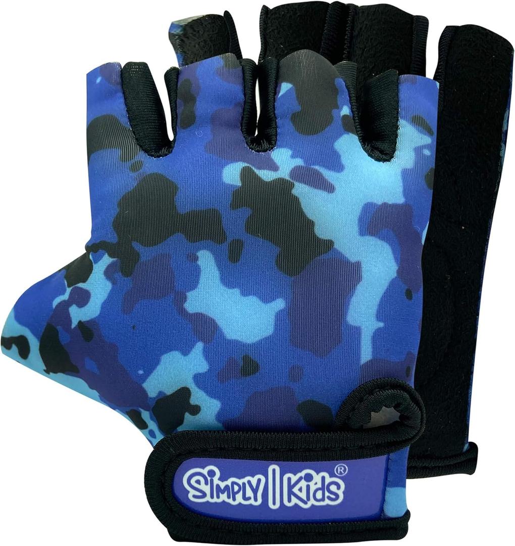 Kids Bike Gloves for Balanced Bike Mountain Bicycle Biking I Breathable Fingerless Toddler Kids Cycling Gloves with Extra Protective Cushions I CPSIA Certified Riding Gloves for Girl Boy Child Youth (Large (8-11 years))