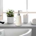 White Ceramic Hand Dish Soap Dispenser with Pump for Bathroom Kitchen Sink Countertop Modern Boho Decor