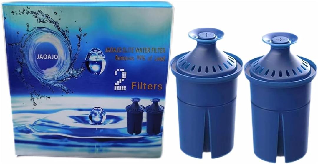 Elite Water Filter Replacements for Brita Pitcher Water Filter and Dispensers, NSF Certified to Remove 99% of Lead,BPA FREE,2 Count(Blue)