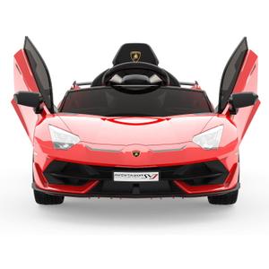 12V Electric Ride-On Car for Kids | Licensed Lamborghini Battery-Powered Sports Car with Remote Control, 2 Speeds, Sound System, LED Headlights, Hydraulic Doors