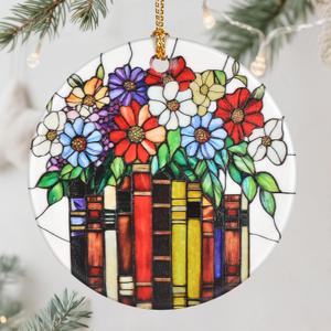 Flower Book Ornament  Christmas Ornament, Christmas Tree Decor, & Perfect Holiday Decor | Book Lover Gift, Bookworm Gifts