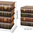 Decorative Vintage Book Box Wooden Antique Storage Box, 2 Pack Invisible Faux Books Fake Book Decorations for DIY Crafts Trinket Storage Home Bookshelf Cafe Hotel