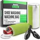 Rockin'Green Shoe Washing Machine Bag - 360 Deep Clean Shoe Washing Bag - Shoe Bag for Washing Machine with Cleaning Fibers - Reusable Sneaker Washing Machine Bag with Zipper (2 Pieces) (1 Pack)