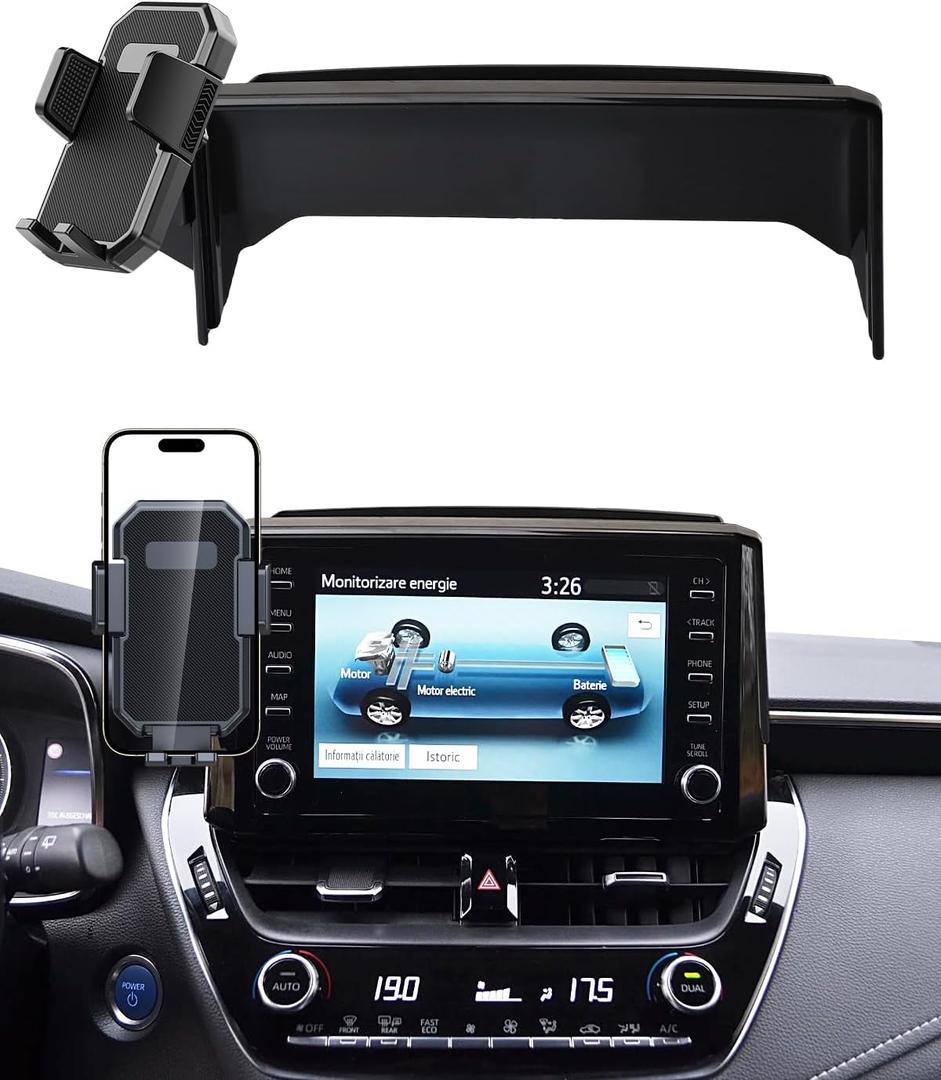 PZK Car Phone Mount for 2019-2025 2026 Toyota Corolla/Corolla Hatchback /2022-2025 2026 Corolla Cross Accessories 8-inch Screen Auto Lock Car Phone Holder 360 Rotation Not Affect Vent Phone Cradles
