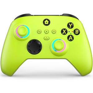 W&O Wireless Controller Compatible With Xbox One, Xbox Series X/S, Xbox One X/S, PC, With RGB LED Light, Mappable Buttons, 3.5mm Headphone Jack, With 2.4GHZ Wireless Adapter Gamepad (Electric Volt）