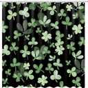 St. Patrick's Day Shower Curtain 72" x 72" Lucky Shamrock Home Bathroom Decorations Green Clover Leaves Bathtub Curtain Set with 12 Hooks