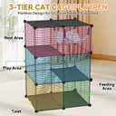 VISCOO Cat Cage, 3-Tier DIY Catio Cat Enclosures, 24" x 16" x 36" Cat Playpen Indoor & Outdoor with Hammock, Detachable Metal Wire Kennel Cats Crate, 2x1x3 Exercise Place for 1-2 Kitten