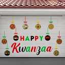 32 Pcs Kwanzaa Magnets for Garage Door Refrigerator Magnets Decorations Happy Kwanzaa Decoration Kente African Black Christmas Ball Home Decor