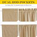 NICETOWN 100% Blackout Door Curtains for Small Window, French Front Door Curtains for Privacy Sidelight Curtain Tie Up Shade for Kitchen, (Taupe, 30" x 72", 1 Panel)