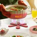 Festive Christmas Silicone Tree Trivet Set (3-Pack) - Heat-Resistant Mats for Hot Pots/Pans, Decorative Holiday Coasters & Kitchen Protectors (Red)