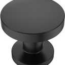 10 Pack 1-1/5Inch(30mm) Cabinet Knobs Black Matte Kitchen Cabinet Knobs for Dresser Kitchen Drawers Pulls Black Hardware for Cabinets (Matte Black)
