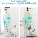 2 x Interactive Cat Toys for Indoor Cats,Rechargeable Automatic Concealed Cat Feather Teaser,Motion Activated Enrichment Toys for Indoor Bored Adult Cats(Color) (White)