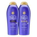 OGX Shampoo and Conditioner Set, Thick and Full + Biotin and Collagen, Purple, Helps Thicken and Texturize Hair, Ideal for Flat to Medium Volume Hair, 25.4 FL OZ, 2 Pack