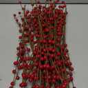 Red Berry Twig Stem, Artificial Burgundy Berry Picks for Christmas Tree Decorations, Valentines, Crafts, Wedding, Holiday Home Decor