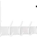 WEBI Over The Door Hooks:Door Hanger Over The Door Towel Rack,Door Coat Towel Hanger Door Coat Rack 6 Hooks for Hanging Clothes,Jacket,Hats,Bathroom,White (1 Pack)