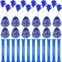 Sosation 36 Pcs Team Spirit Accessories, Cheerleading Pom Poms Hand Clappers Party Favors and Thunder Sticks Noise Makers for Sporting Events Football Baseball Cheering Essentials (Blue Silver)