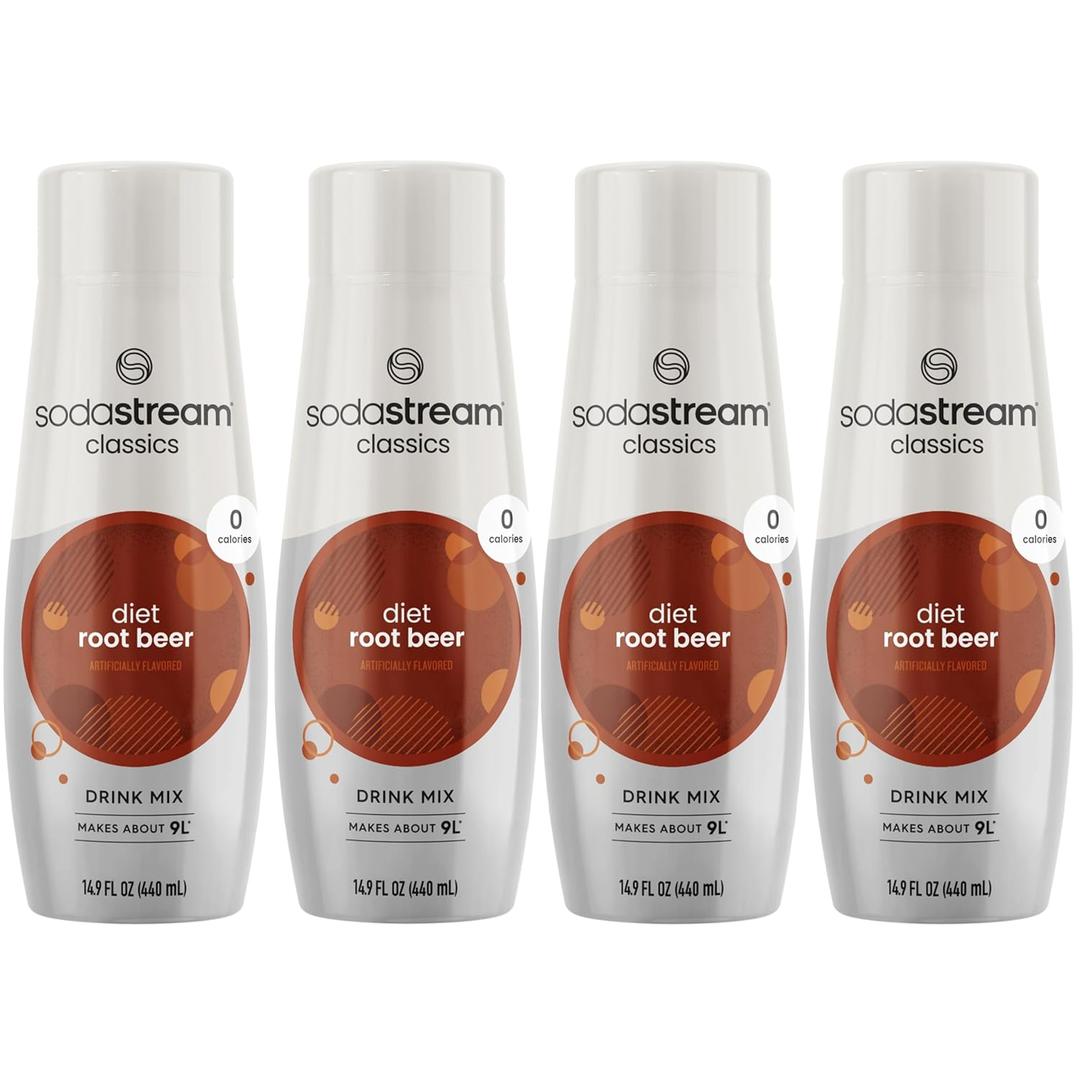 SodaStream Diet Root Beer, 440ml 4-Pack (EXP 07/22/25)