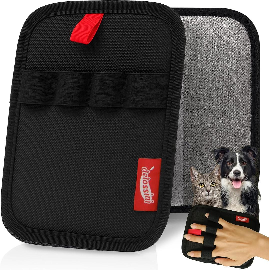 4 x Pet Hair Removal Glove, Reusable Electrostatic Pet Hair Remover Glove for Cat & Dog, Washable 4 Finger Upgraded Version Pet Hair Mitt for Couch, Furniture, Car Seat - 1 PCS