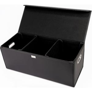 Trunk Organizer for Car With Lid,Foldable Trunk Organizer for SUVs & Sedans,Multi-Functional Leather Storage Box- Black - Large