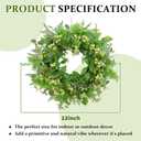 Green Eucalyptus Wreaths for Front Door,22 Inch Artificial Spring Summer Winter Wreath with Green Berries,Eucalyptus Leaves for Indoor Outdoor Wall Porch Festival Farmhouse Home Holiday Decor.
