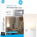GE Ultrabrite Dimmable Sconce LED Night Light GEPlug-In, Energy Efficient, Dusk-to-Dawn Sensor, Adjustable Brightness, Ideal for Bedroom, Bathroom, Hallway, Nursery, White, 45123, 1 Pack,