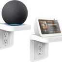 ALLICAVER Outlet Shelf, Bathroom Wall Holder with Built-in Cable Management, Wall Organizer for Smart Home Decor Space Saving Electric Toothbrush Use as Echo Holder (Vertical Decora&Duplex, 2, Pack)